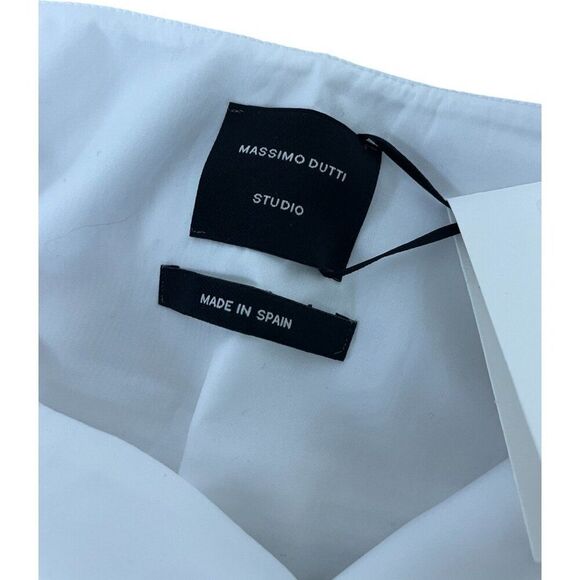 Massimo Dutti Womens Cropped Top Size M White Sleeveless Loose fit 9404/952 NWT - Picture 4 of 9